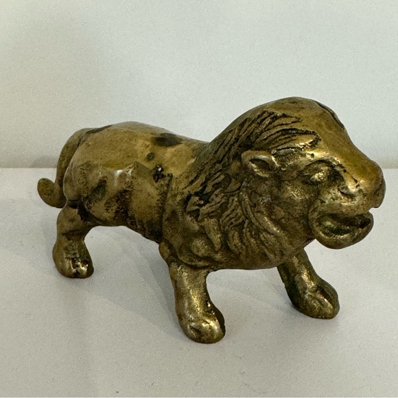 Action Other - Action Vintage Solid Brass Lion Figurine Heavy Small Solid Made Taiwan